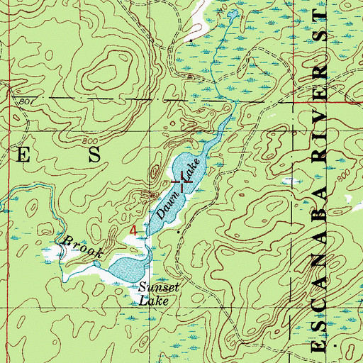 Topographic Map of Dawn Lake, MI
