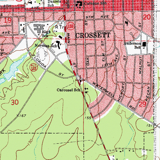 Topographic Map of Saint John Lutheran Church, AR