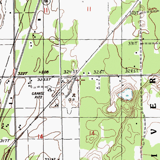 Topographic Map of Day School, MI