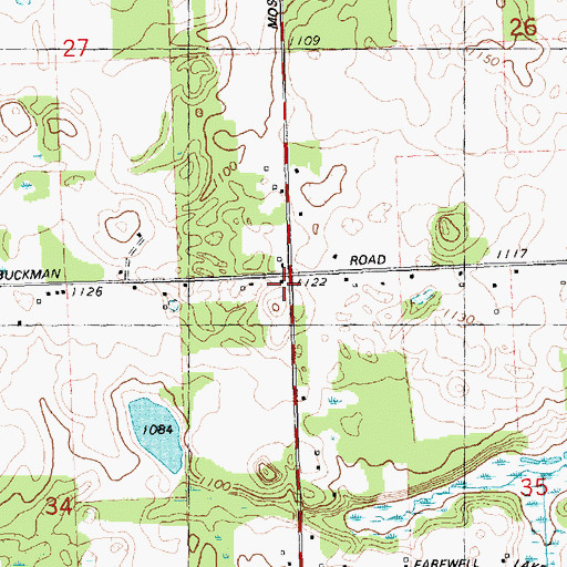 Topographic Map of Day School, MI