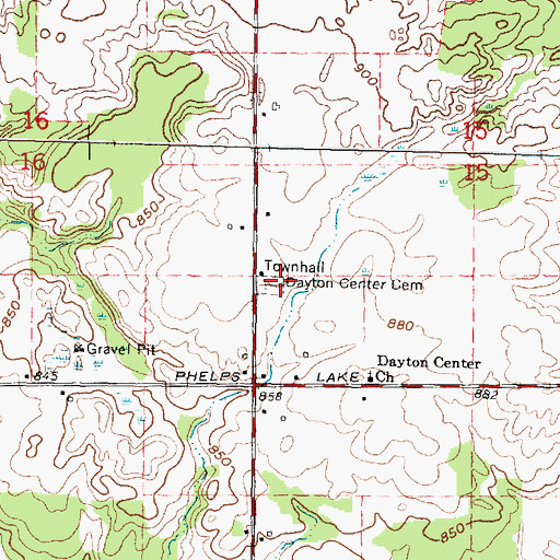 Topographic Map of Dayton Center Cemetery, MI