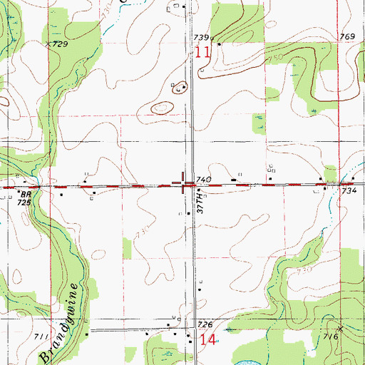 Topographic Map of Dayton School, MI