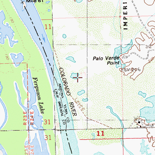 Topographic Map of Indian Wash, AZ