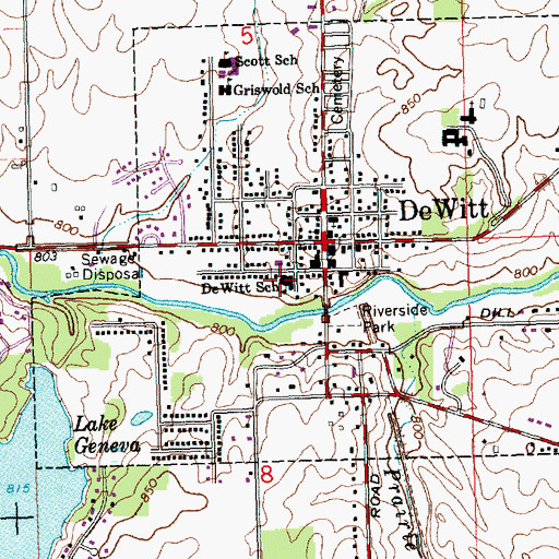 Topographic Map of Fuerstenau Elementary School, MI