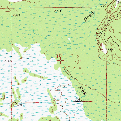 Topographic Map of Dead Creek, MI