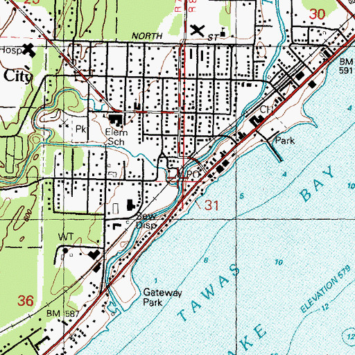 Topographic Map of Dead Creek, MI