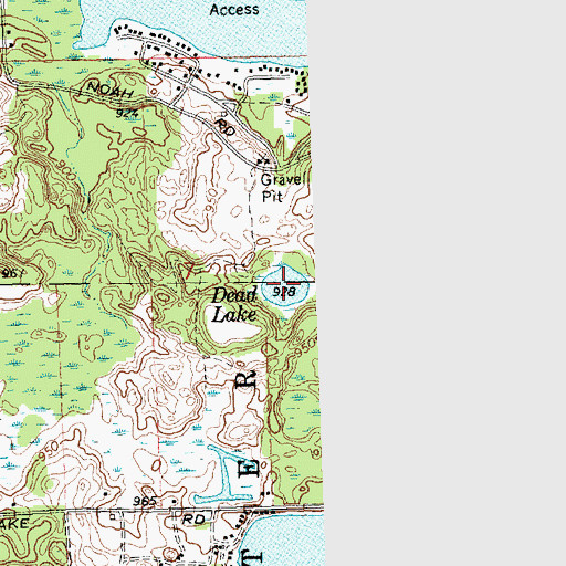 Topographic Map of Dead Lake, MI