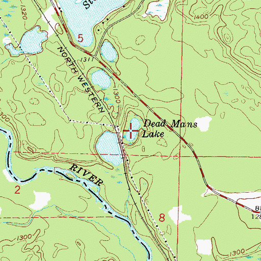 Topographic Map of Dead Mans Lake, MI