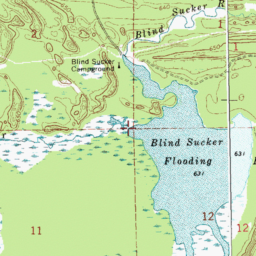 Topographic Map of Dead Sucker River, MI