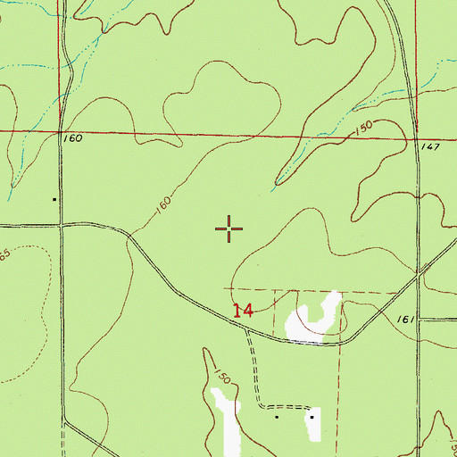 Topographic Map of Hurricane Prairie, AR
