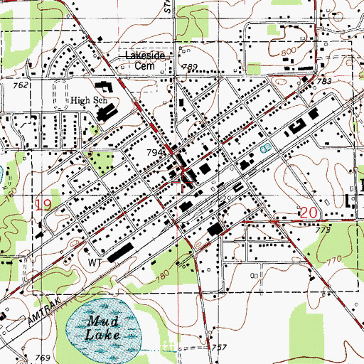 Topographic Map of Decatur, MI