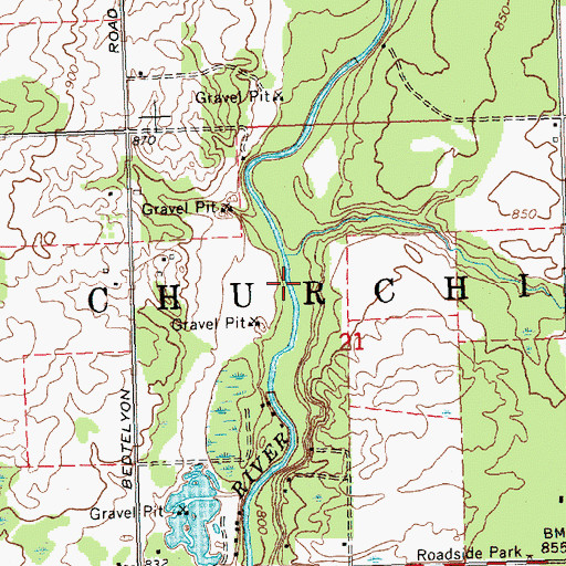 Topographic Map of Dedrich Creek, MI