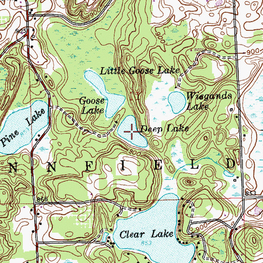 Topographic Map of Deep Lake, MI