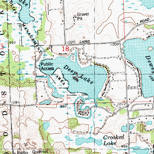 Topographic Map of Deep Lake, MI