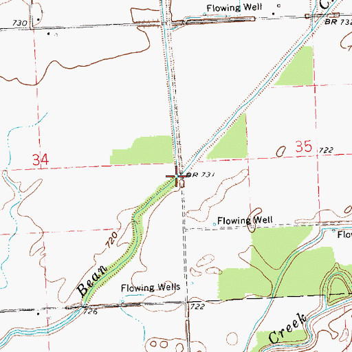 Topographic Map of Deer Creek, OH