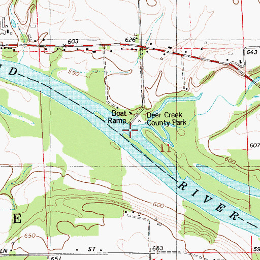 Topographic Map of Deer Creek, MI