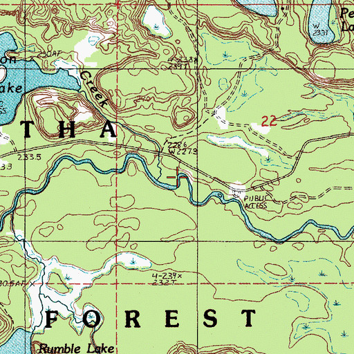 Topographic Map of Deer Creek, MI