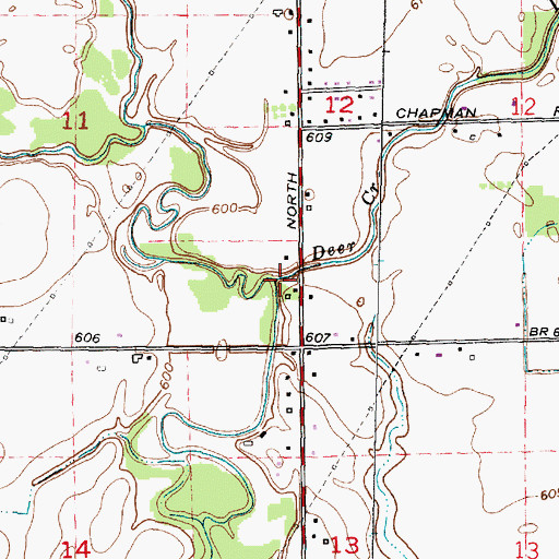 Topographic Map of Deer Creek, MI