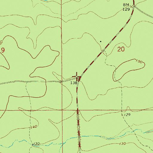 Topographic Map of Elon (historical), AR