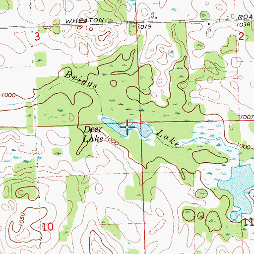 Topographic Map of Deer Lake, MI