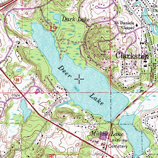 Topographic Map of Deer Lake, MI