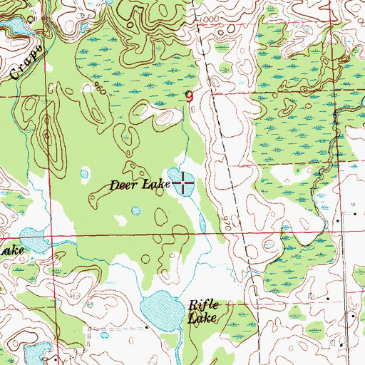 Topographic Map of Deer Lake, MI
