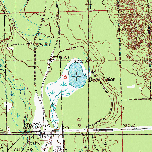 Topographic Map of Deer Lake, MI