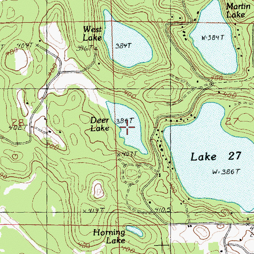 Topographic Map of Deer Lake, MI
