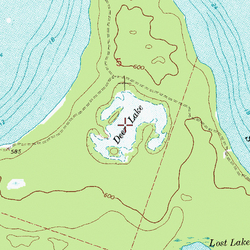 Topographic Map of Deer Lake, MI