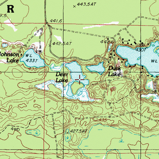Topographic Map of Deer Lake, MI