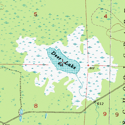 Topographic Map of Deer Lake, MI
