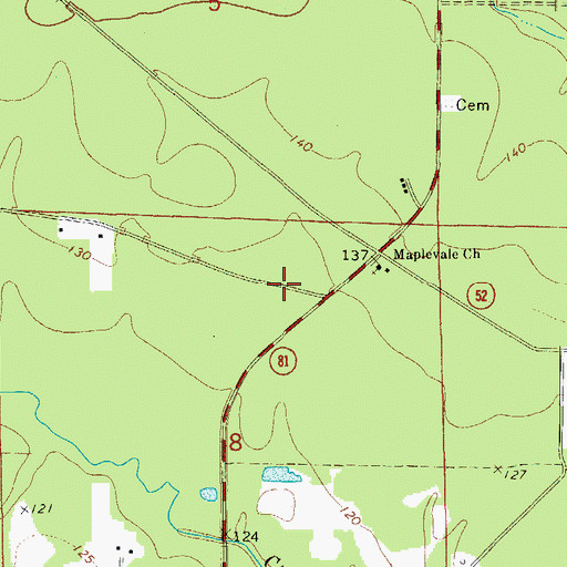 Topographic Map of Cutoff School (historical), AR