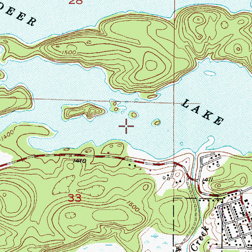 Topographic Map of Deer Lake, MI