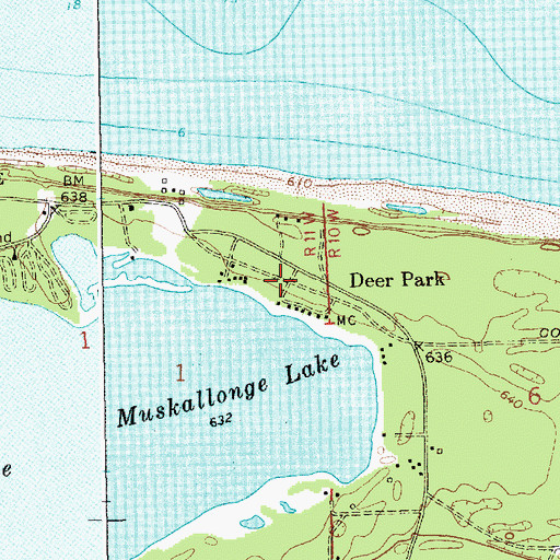 Topographic Map of Deer Park, MI