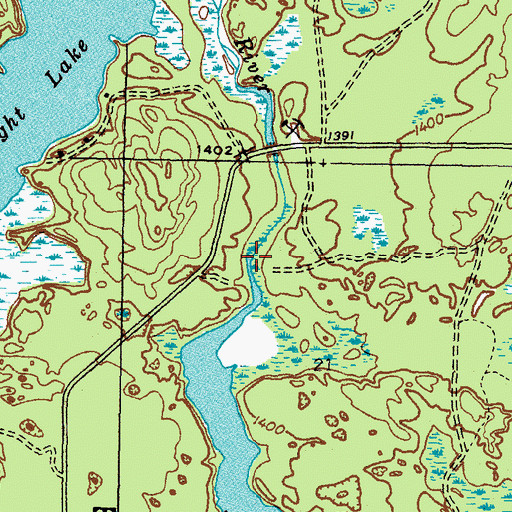 Topographic Map of Deer River, MI