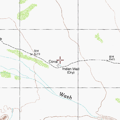 Topographic Map of Indian Well, AZ