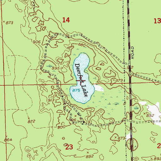 Topographic Map of Deerfoot Lake, MI