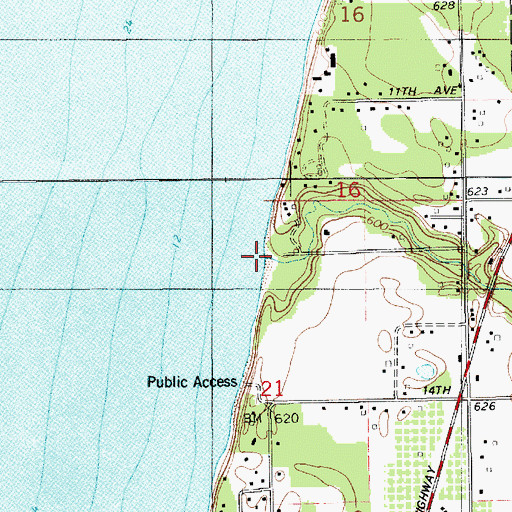 Topographic Map of Deerlick Creek, MI