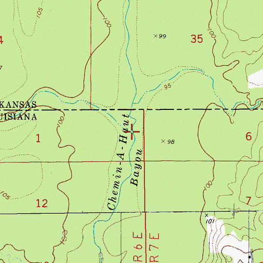 Topographic Map of Maxwell Creek, LA