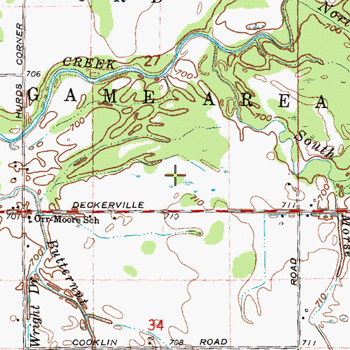 Topographic Map of Deford State Game Area, MI
