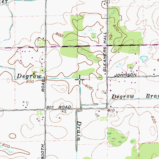 Topographic Map of Degrow Drain, MI