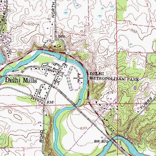 Topographic Map of Delhi Metropolitan Park, MI