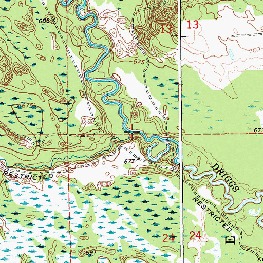 Topographic Map of Delta Creek, MI