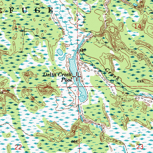 Topographic Map of Delta Creek Pool, MI