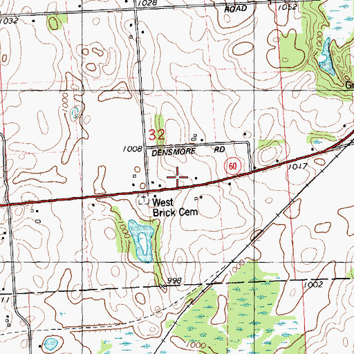 Topographic Map of Densmore School, MI