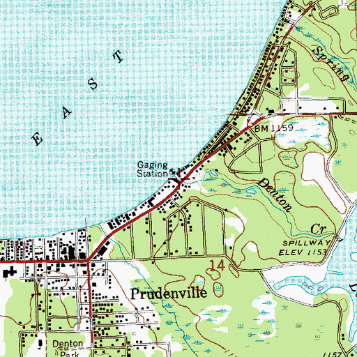 Topographic Map of Denton Creek, MI