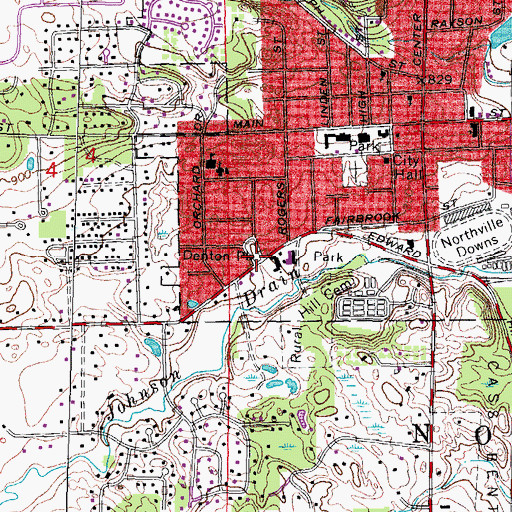 Topographic Map of Denton Park, MI