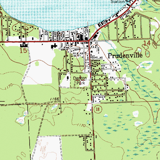 Topographic Map of Denton Park, MI