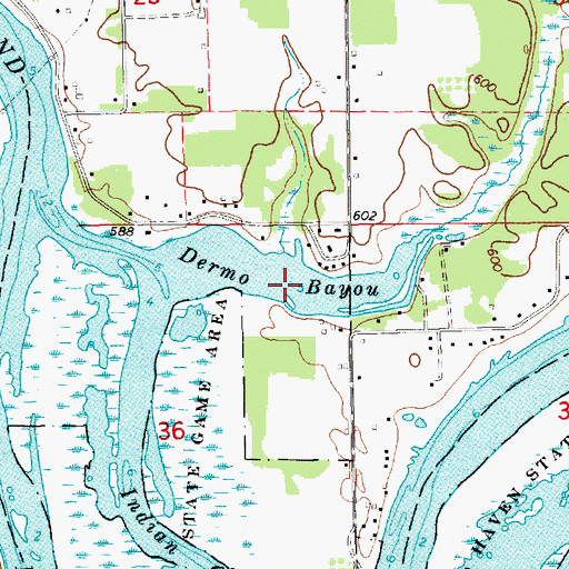 Topographic Map of Dermo Bayou, MI