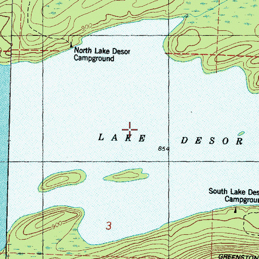 Topographic Map of Lake Desor, MI